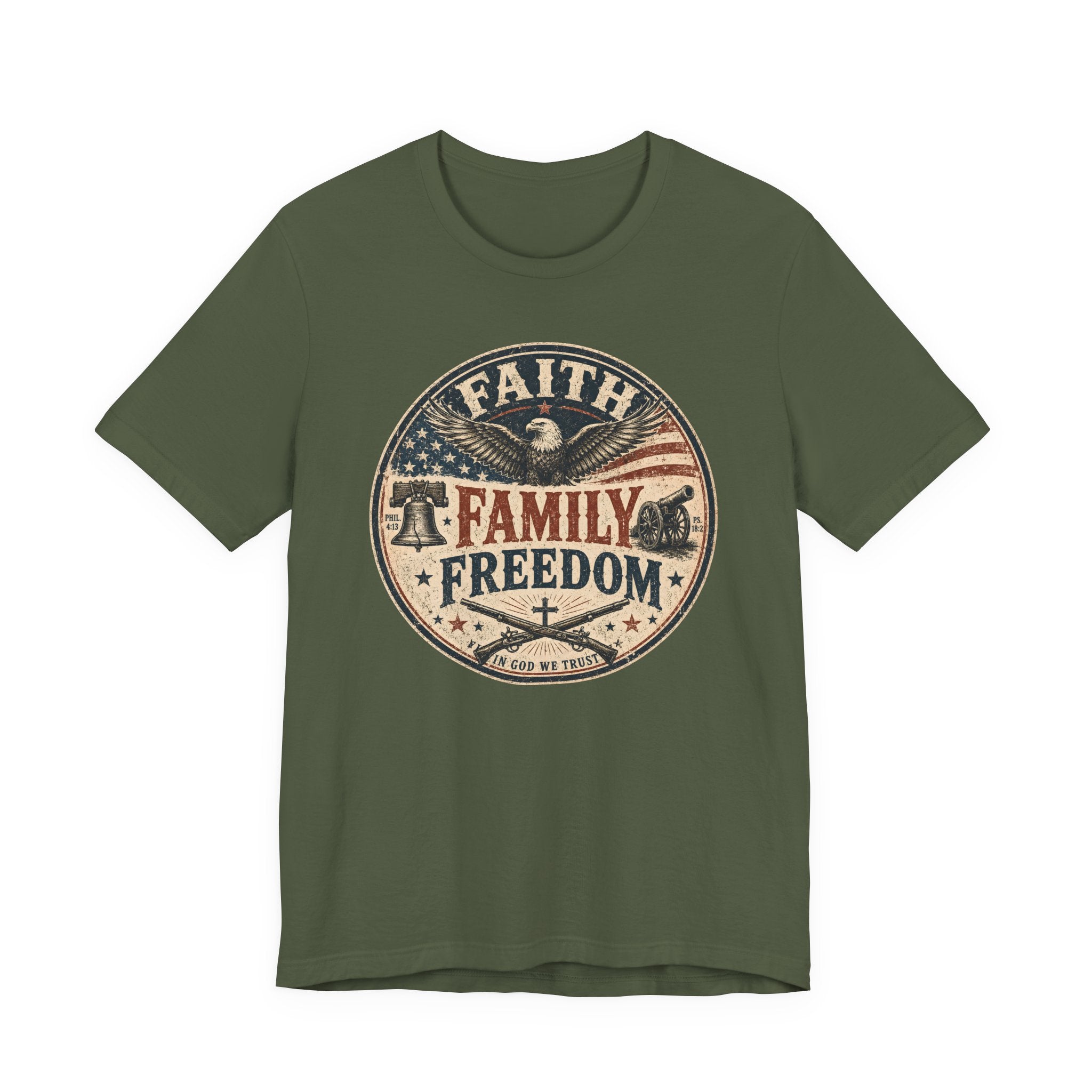 Faith Family Freedom Round Design