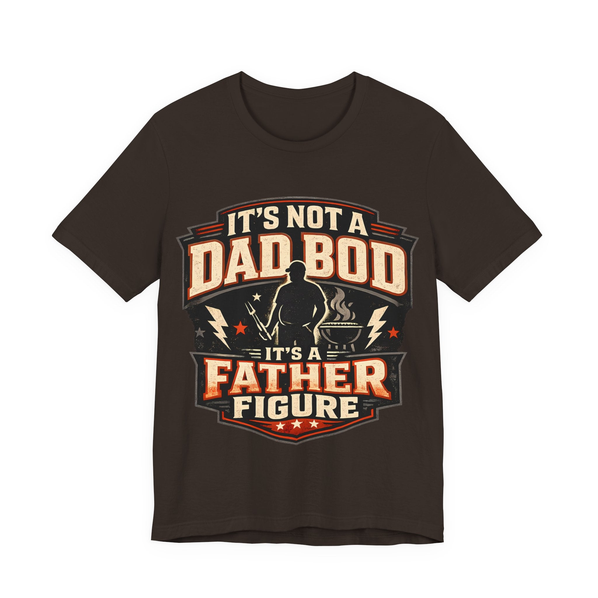 Brown t-shirt with 'It's Not a Dad Bod' graphic design