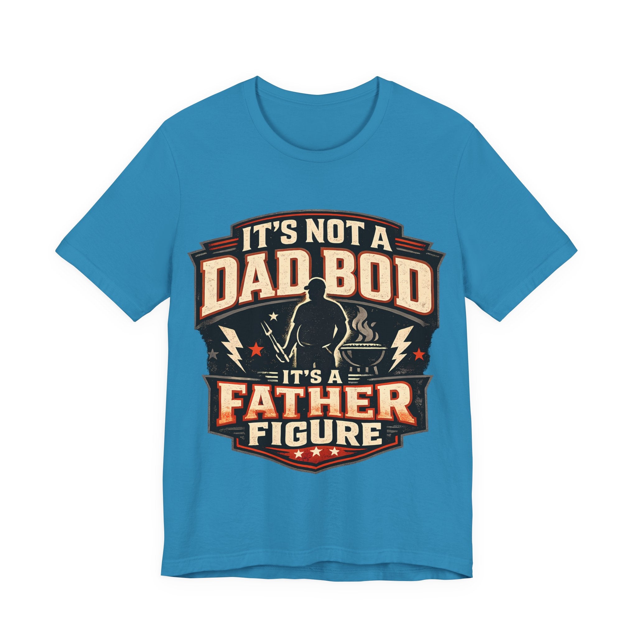 Aqua t-shirt with 'It's Not a Dad Bod' graphic design